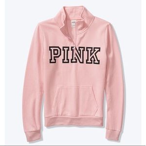 PINK Everyday Lounge Quarter-zip in chalk rose